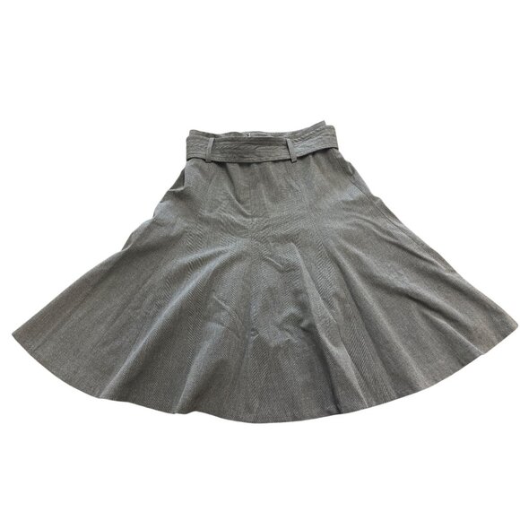 Grace Elements Women's Gray A-Line Midi Skirt With Belt Sz 6 - Picture 8 of 11